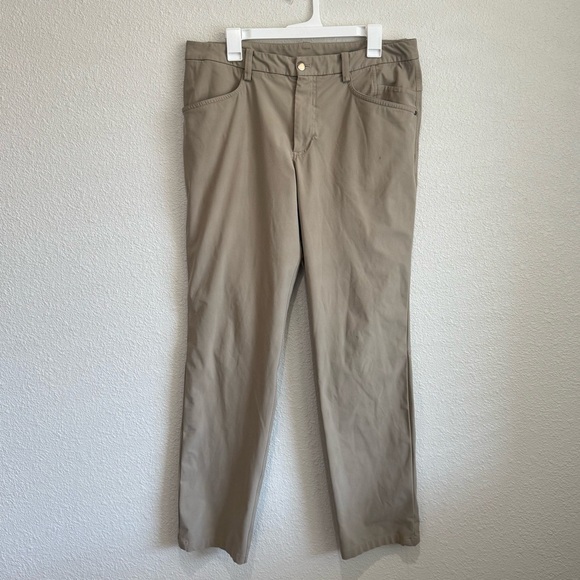 Lululemon ABC Commission 5 Pocket Pants Men’s Size 36 Tan Khaki Warpstreme - Picture 1 of 9